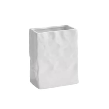 Imagem de URGDWEKJY Vaso simples creme plissado saco de papel vaso arranjo de flores ornamentos decorações de flores secas vasos de flores (A,pequeno)