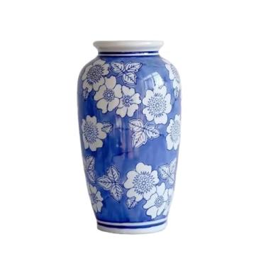 Imagem de Vaso chinês retrô de cerâmica pintado à mão, sala de estar, arranjo de flores hidropônicas, ornamentos de decoração de flores secas, vasos de flores (B)