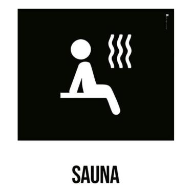 Imagem de Kit 3 Placas Desenho Sauna