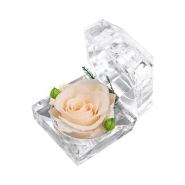 Imagem de Caixa De Presente Com Rosa Eterna Preservada E Gaveta Para O Dia Dos N