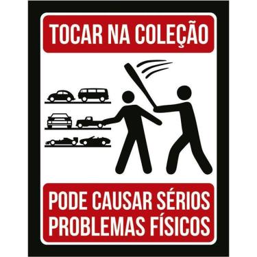 Imagem de Placa Decorativa - Tocar Na Coleção De Carros Risco  36X46 
