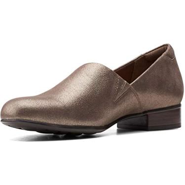 Imagem de Clarks Mocassim feminino Juliet Palm, Couro metálico, 35