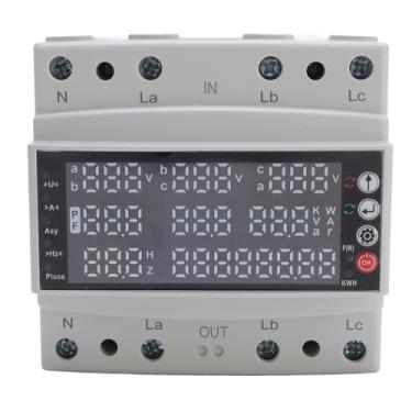 Imagem de Marhynchus Protetor de Tensão Trifásico, Protetor de Corrente de Sobretensão Ajustável Com Display Digital Em Tempo Real, para Eletrodomésticos Motorizados AC 140 300V Montagem Em Trilho