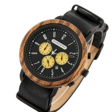 Imagem de Relógio Masculino Aço Inoxidável Bobo Bird T56 À Prova D'Água Amarelo Sim