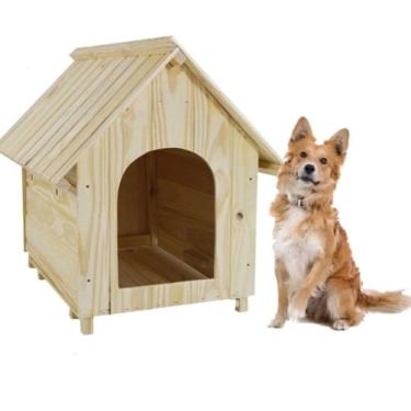 Imagem de Casa Cachorro Pet Madeira 50x45 Casinha Cachorro Pequeno