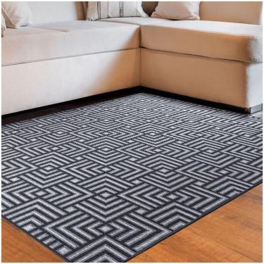 Imagem de Tapete Sala Quarto Funcional Tabuleiro 2,00 X 2,50 Titulos Chumbo-56