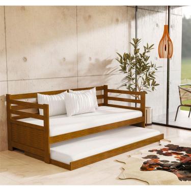 Imagem de Sofá Cama Solteiro Enjoy Em Madeira - Imbuia - Marrom
