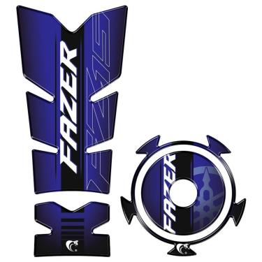 Imagem de Kit Protetor Tanque E Bocal Adesivo Moto Yamaha Fz15 Azul Cor Azul