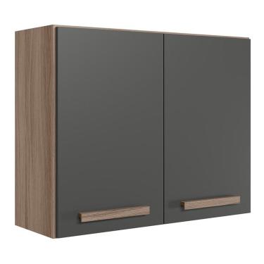 Imagem de Armário Aéreo Intenza 80cm 2 Portas Carvalho Nature/chumbo - Nicioli Carvalho Nature/ch...
