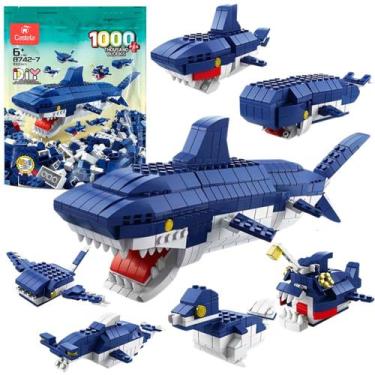 Imagem de Blocos Montar Kit Animais Marinhos 1000 Peças 6 Em 1 - Castela