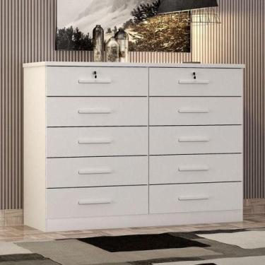 Imagem de Cômoda Gaveteiro Ambiente Milão Com Chave Neve - Novo Horizonte - MÓVE