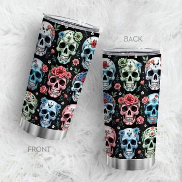 Imagem de Caneca de viagem Oasisdream Tumbler de aço inoxidável 600mL com tampa