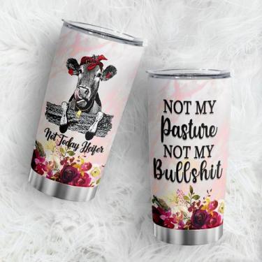 Imagem de Caneca de café Tumbler Oasisdream 600mL com estampa de vaca