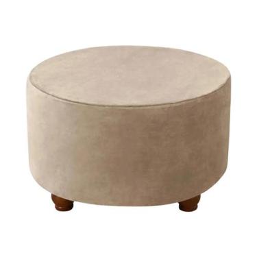 Imagem de Capa De Veludo Macio Para Puff Redondo, Capa Elástica Para Apoio De Pé