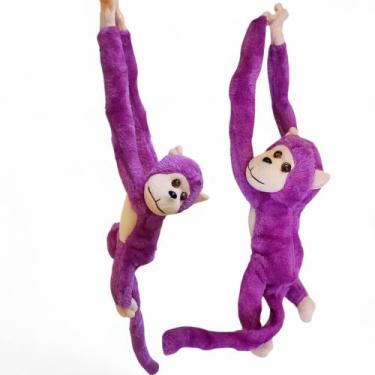 Imagem de Macaco Pelúcia Para Pendurar Braços Longos Som Acende Olhos - LW Gifts