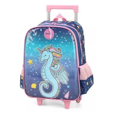 Imagem de MOCHILA DE CARRINHO UNICÓRNIO MARINHO PETIT Rosa - Up4You, M, Rosa