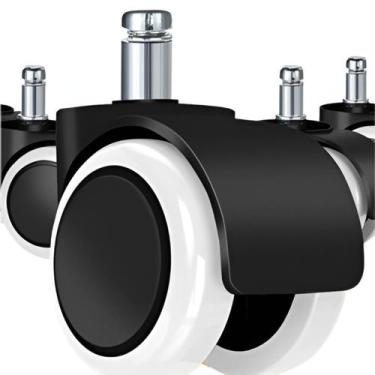 Imagem de Rodízio Kit 5 Rodinhas P/ Cadeira Escritório Gamer Consultório Silicon