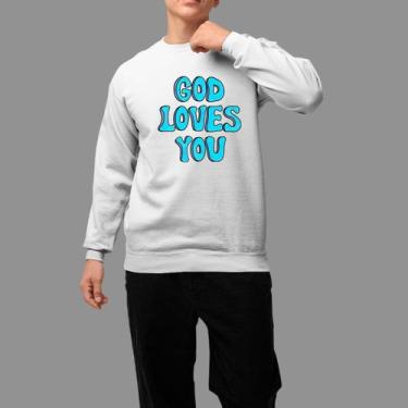 Imagem de Moletom Gola Careca Basico Masculino Casual Inverno Blusa De Frio God 