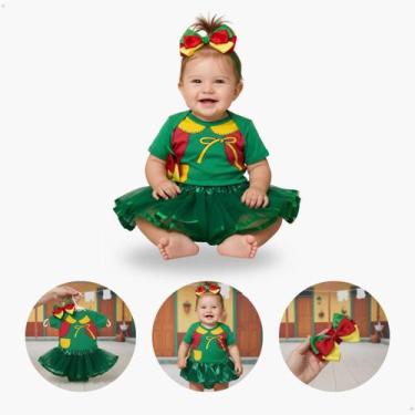 Imagem de Body Fantasia Bebe Chiquinha Menina Saia e Laço - KidsBeHappy, M