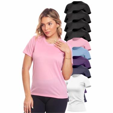 Imagem de Kit 9 Camisas Academia Esportiva Com Proteção Uv Feminina-Feminino