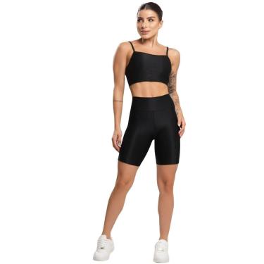 Imagem de Conjunto Fitness Top e Bermuda Com Bolso Serra e Mar Roupa Para Academia Treino Feminin...