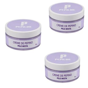 Imagem de Kit 3 Creme Facial De Pepino Pele Mista 50G - Pepilon