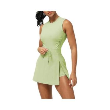 Imagem de Vestido Esportivo Feminino Sem Mangas Para Corrida E Fitness Com Cintu