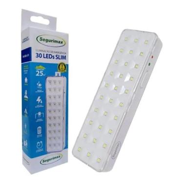 Imagem de Luminaria de  Emergência autônoma 30 Leds Lítio Slim Segurimax 23957