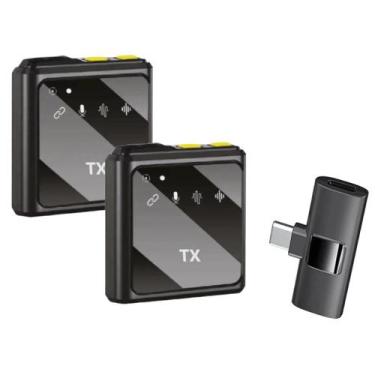 Imagem de Microfone Duplo Lapela Sem fio Tipo C Antirruído XC-ML-08 - XCell