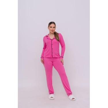 Imagem de Pijama Americano Feminino Longo Malha Suede Premium - Dona Pijama Onli