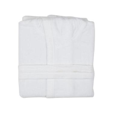 Imagem de Roupão Infantil Döhler Felpa Velour com Capuz - Branco - Branco
