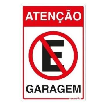 Imagem de Placa Sinalização Garagem + Símbolo Proibido - Bemfixa