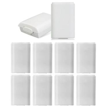 Imagem de 10 Suporte De Pilhas Controle Xbox 360 Tampa De Bateria Branca - TechB