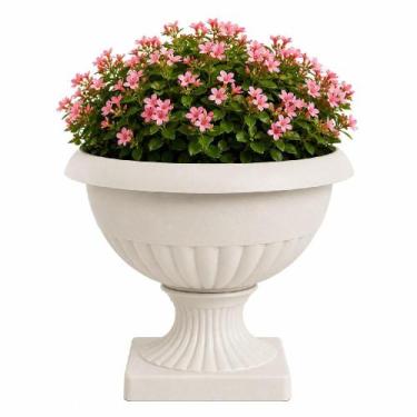 Imagem de Vaso grego taca planta floreira romana branca cone alto 3,5l decorativ