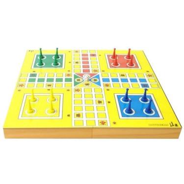 Jogo De Ludo E Damas Com Tabuleiro Em Madeira - Junges