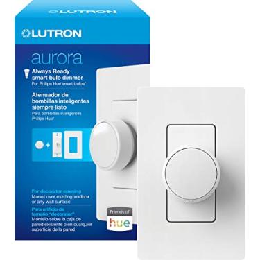 Imagem de Lutron Interruptor de luz inteligente Aurora para interruptores de raquete | para lâmpadas inteligentes Philips Hue | Z3-1BRL-PKGD-WH | Branco