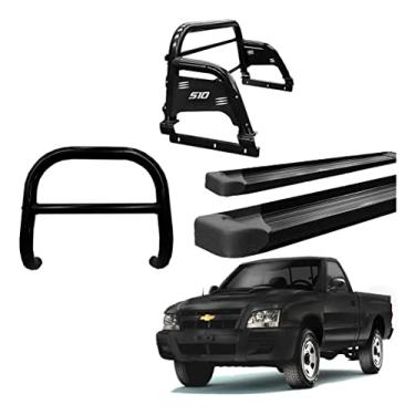 Imagem de Kit Quebra Mato+Santo Ant H3+Estribo Plat-S10 94/11 Preto CS