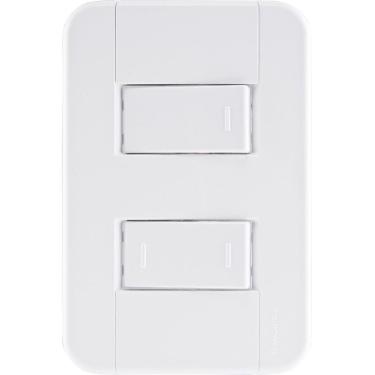 Imagem de Conjunto 4x2 com 1 Interruptor Simples 10 A 250 V e 1 Interruptor 10 A 250 V Tramontina Tablet Branco
