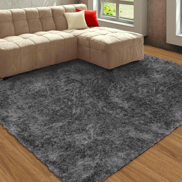 Imagem de Tapete Sala/Quarto Felpudo Atrativo 2,00mx3,00m Cinza Casa Dona