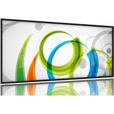 Imagem de Quadro Abstrato Decorativo Sala Escritório 3 Peças 130x60 Moldura Preta 2x2