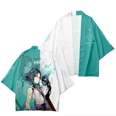 Imagem de Genshin Impact Zhongli Qiqi Klee Jaqueta Cardigan Costume Cosplay Tops Xale Manga 3/4 Manto