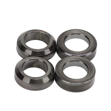 Imagem de Espaçador de pinça de freio de bicicleta, 4 peças espaçador de pinça de freio de bicicleta liga de titânio côncava e convexa mountain bike arruela de pinça de freio(Preto)