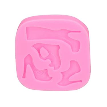 Imagem de plplaaobo Molde de silicone com padrão de salto alto, molde de silicone de grau alimentício, ferramentas de cozimento DIY para pudim, bolo de sorvete, sabonete feito à mão