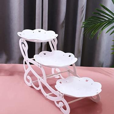 Imagem de Estilo europeu de três camadas de fruteira sala de estar multicamada família bolo de frutas secas e prato de sobremesa doce, b, três camadas