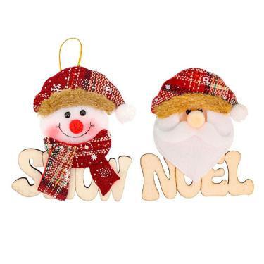 Imagem de Kit 18 Placas De Natal Papai Noel E Boneco De Neve Natalino 11,5cm