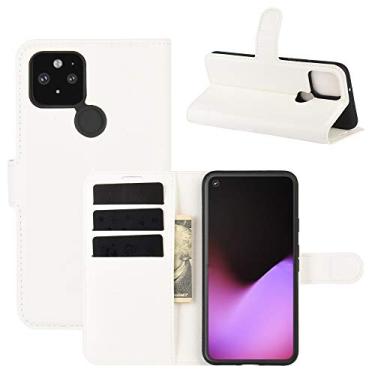 Imagem de HONGYAN Capa de telefone Para o Google Pixel 5 XL Litchi Texture Horizontal Flip Caixa Protetora com suporte e Card Slots & Carteira Capa protetora