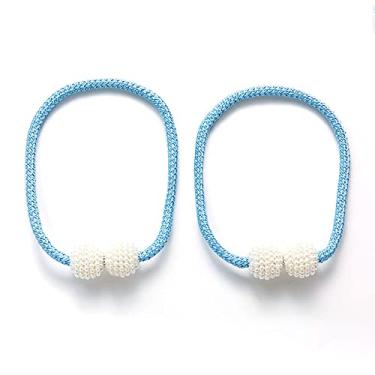 Imagem de Cinta de fivela magnética de cortina de pérola sem perfurações simples, cortina DIY criativa, fivela magnética, alça de cortina, tiebacks, T14,4 pcs