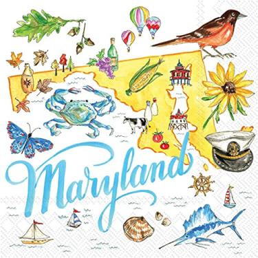 Imagem de Boston International Rosanne Beck Guardanapos de papel com 3 camadas, 20 unidades, tamanho para coquetel, Maryland