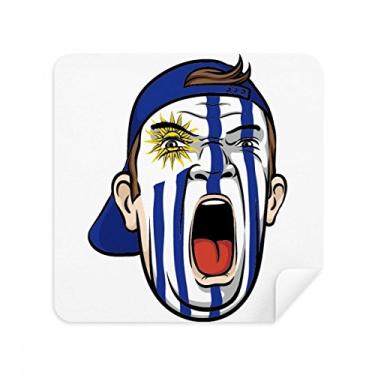 Imagem de Bandeira do Uraguai maquiagem facial cabeça óculos pano limpador de tela tecido camurça pacote com 2