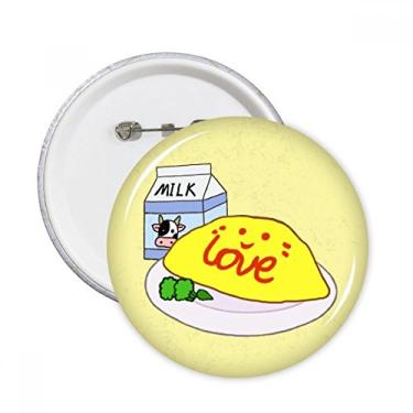 Imagem de Ilustração nutritiva de café da manhã padrão pinos redondos crachá botão decoração acessório 5 peças